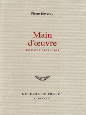 cover image of Main d'œuvre. Poèmes (1913-1949)